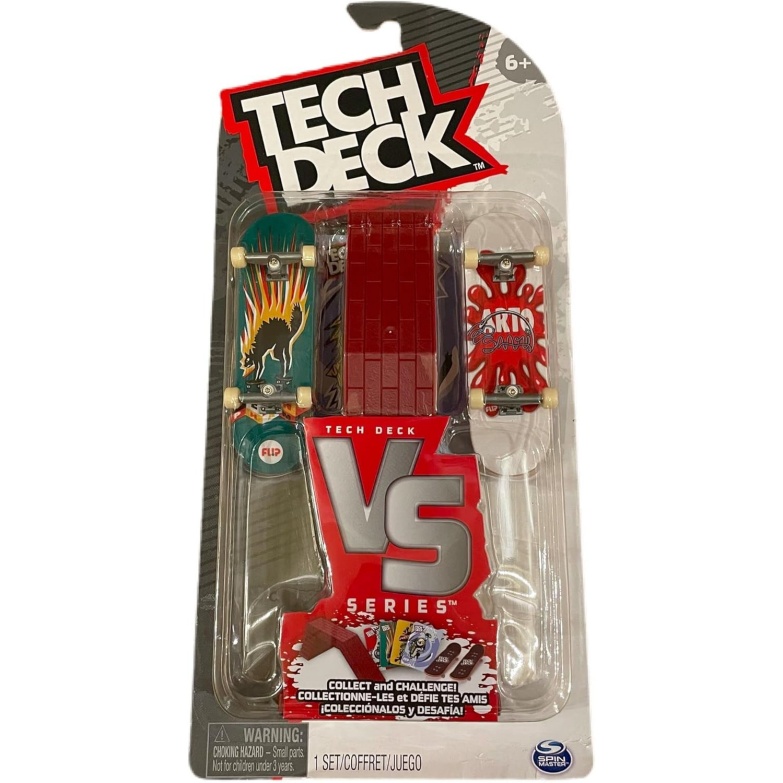Tech Deck Vs Series Sk8Shop Mini Skateboard Fingerboard, Obstacle & Challenge Card Set (Flip)
