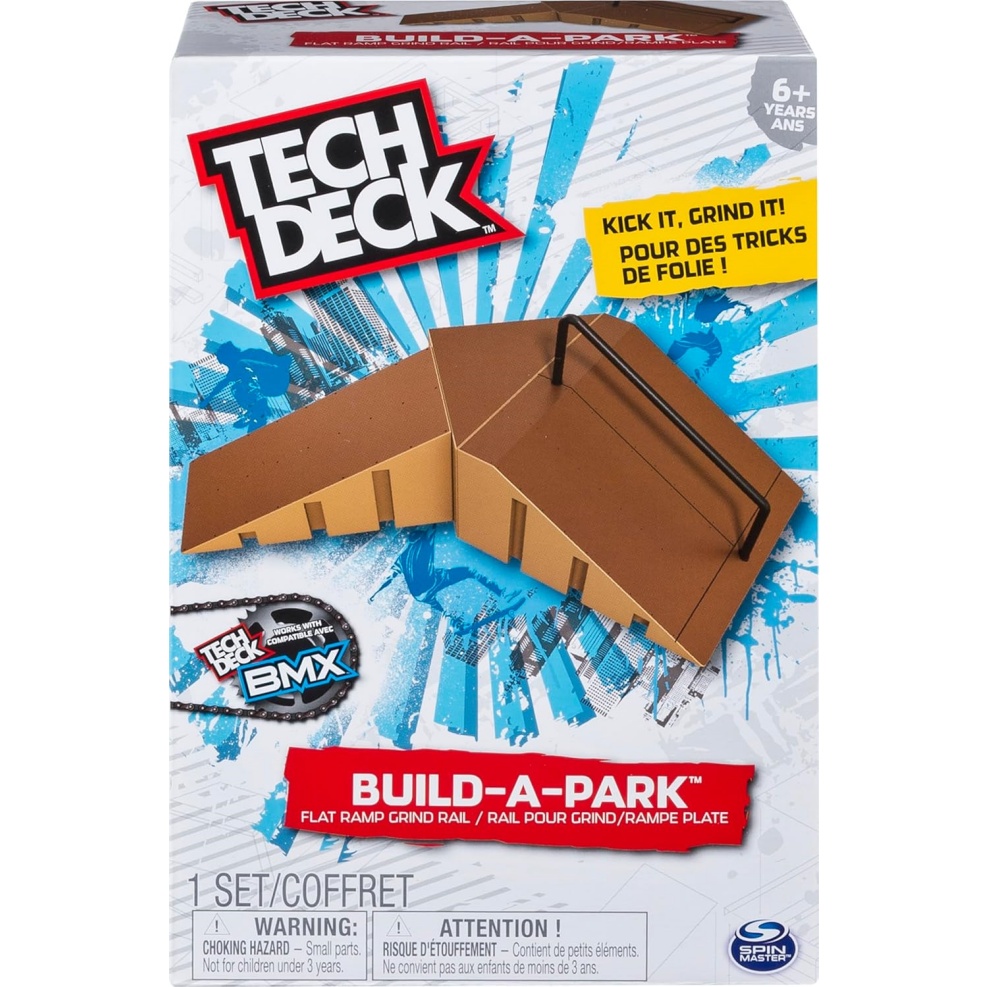 Tech Deck - Build-A-Park - Flat Ramp Grind Rail (Brown)