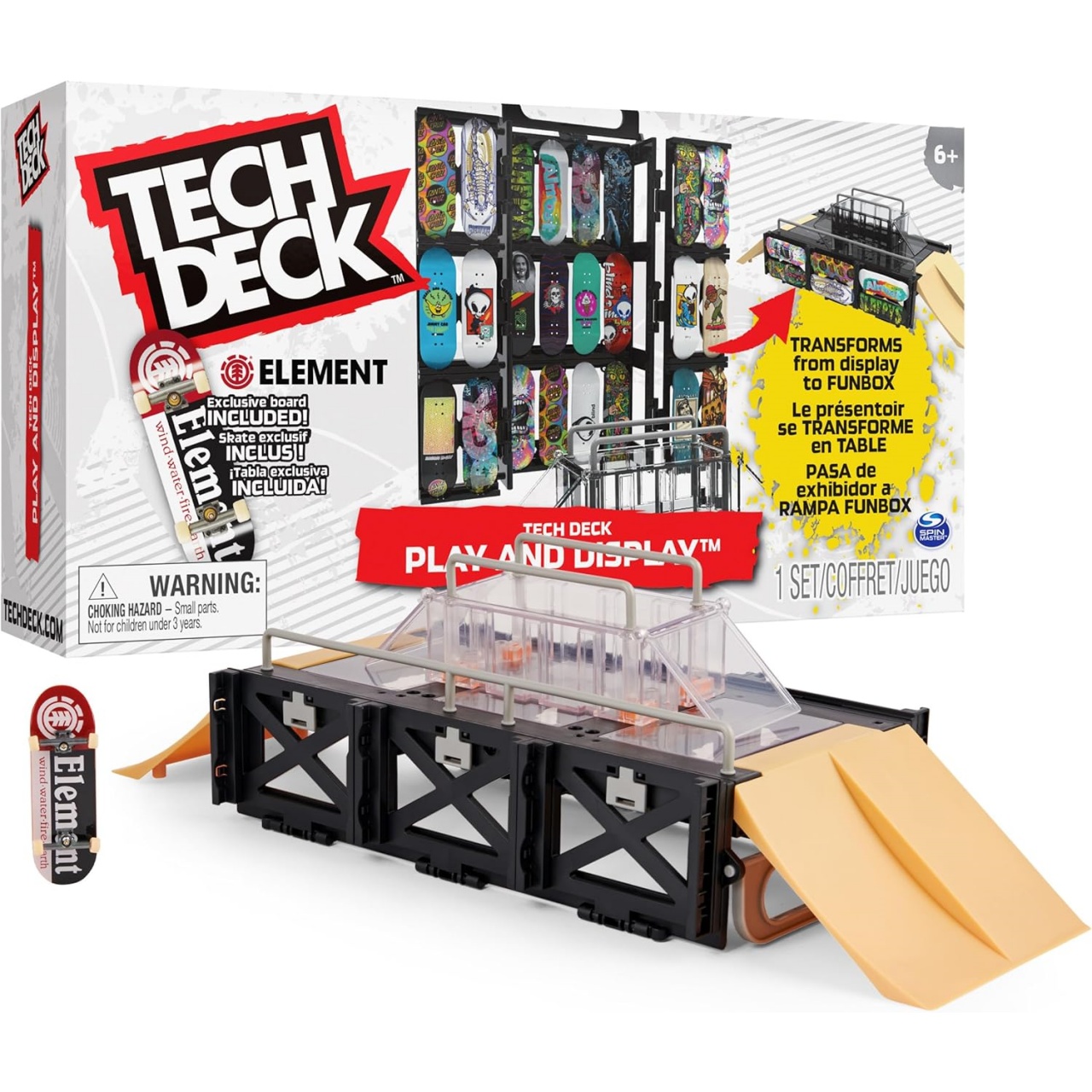 Tech Deck, Play And Display Transforming Ramp Set And Carrying Case With Exclusive Fingerboard, Kids Toy For Ages 6 And Up