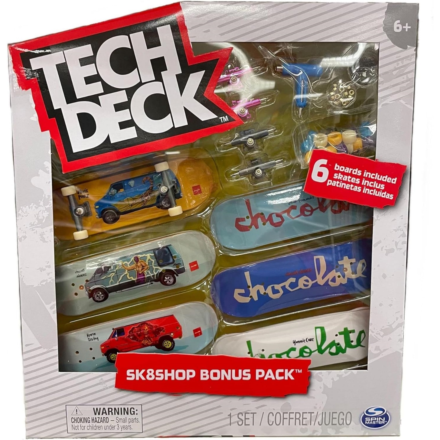 Tech Deck Sk8Shop Bonus Pack Mini Finger Skateboard Multi Pack 2022 Series (Chocolate)