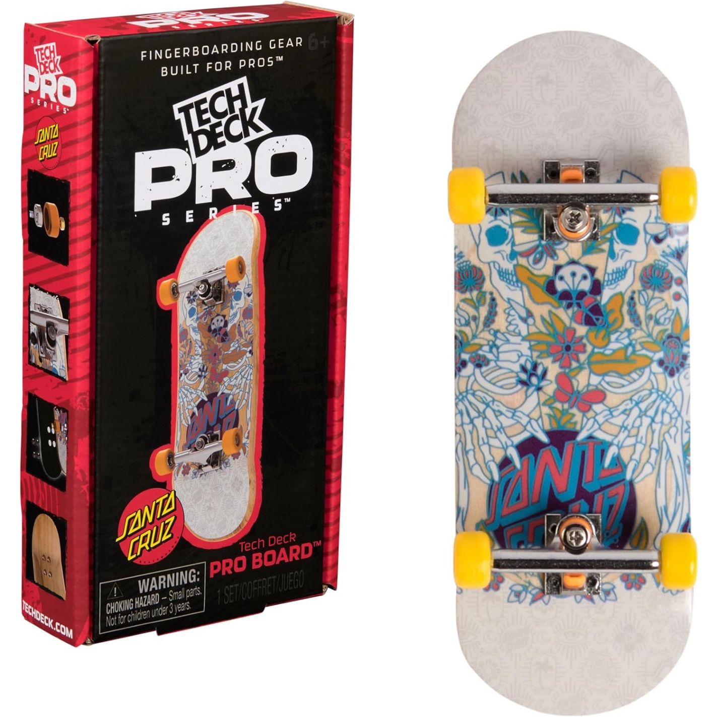 Tech Deck, Santa Cruz Pro Series Finger Board With Storage Display, Built For Pros; Authentic Mini Skateboards, Kids Toys For Ages 6 And Up