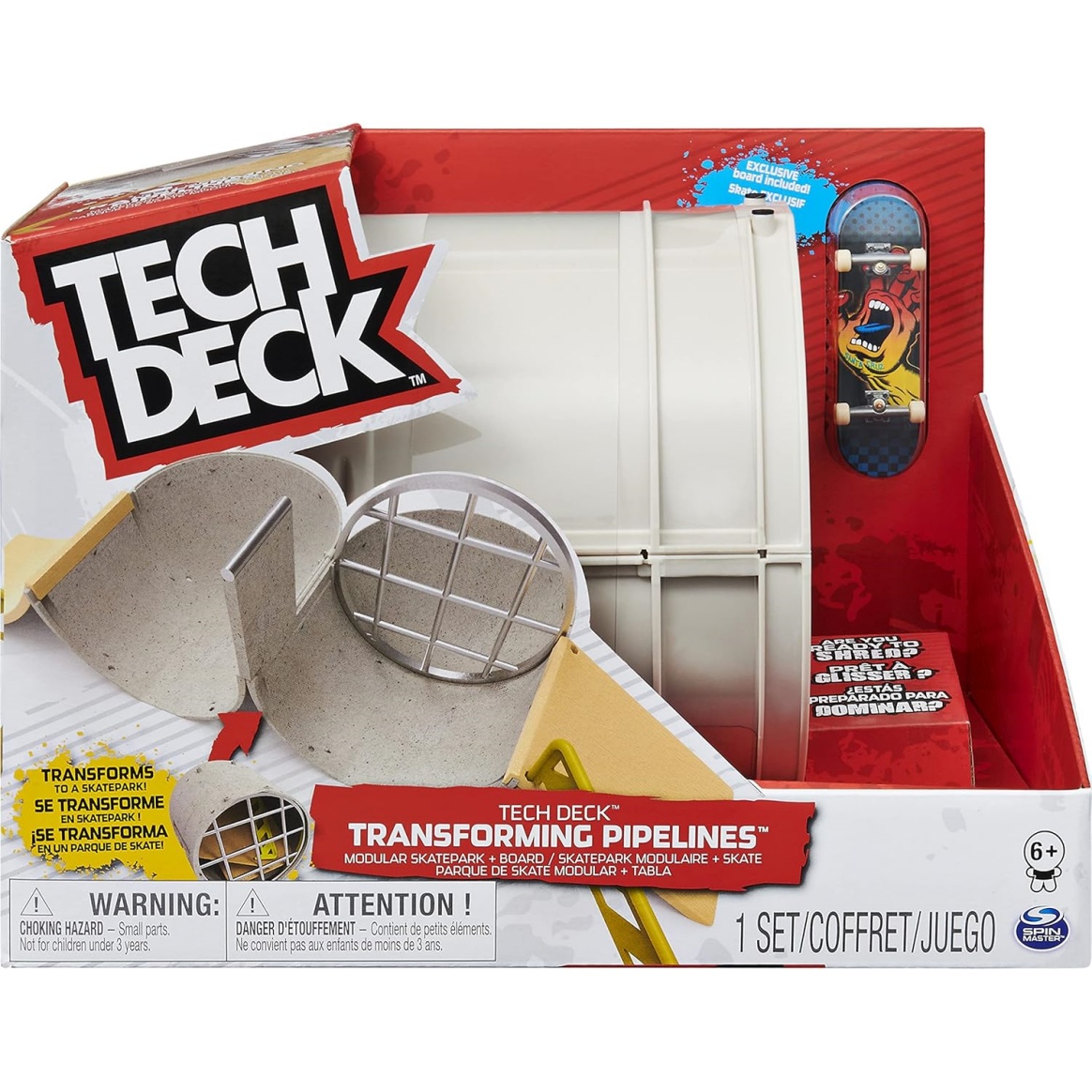 Tech Deck Transforming Pipelines, Modular Skatepark Playset And Exclusive Fingerboard