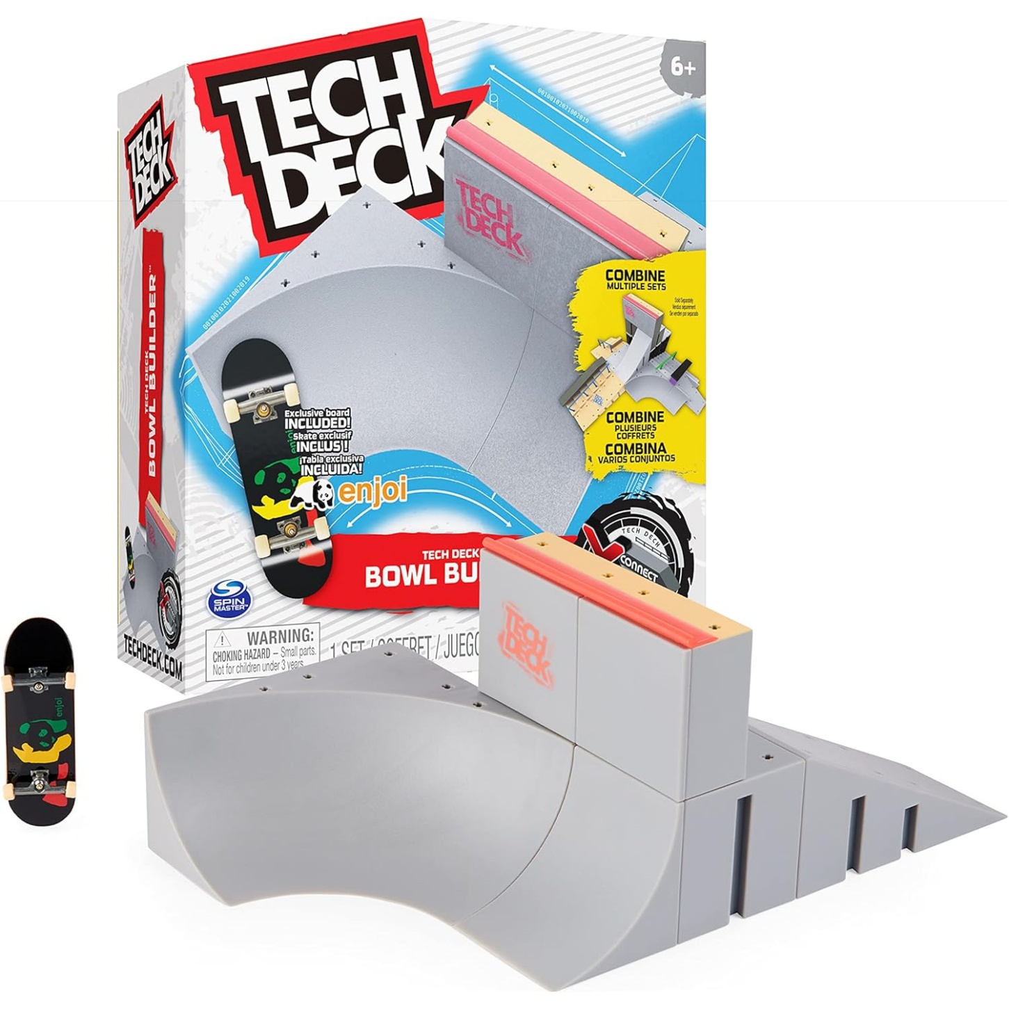Tech Deck, Bowl Builder X-Connect Park Creator, Customizable And Buildable Ramp Set With Exclusive Fingerboard, Kids Toy For Ages 6 And Up